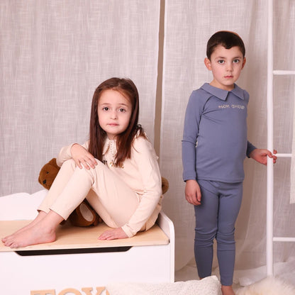 Soft Letter Print Cotton Pajamas for Baby/Kids Unisex childrensterritory