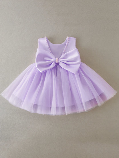 Toddler Girls Bow Design Formal Occasion Tutu Fluffy Gown