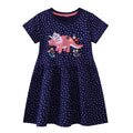 Kids Girls Cartoon Embroidered Summer Dresses childrensterritory