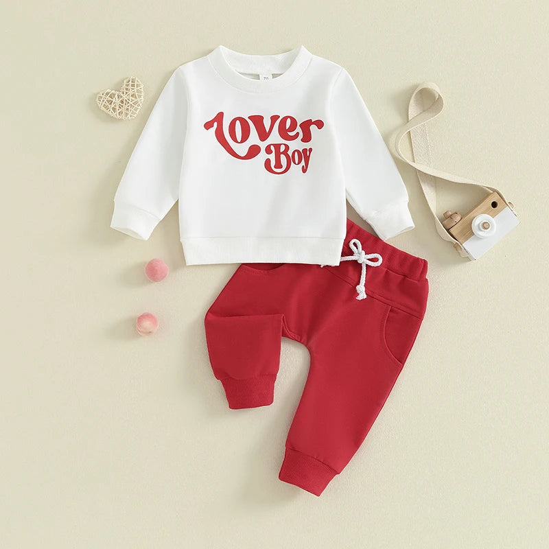 Baby Boys Letter Print Long Sleeves Outfit Sets