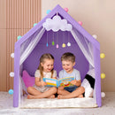 Kids Large Indoor Play Tent w/ Cotton Mat & Longer Curtain
