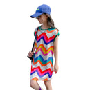 Girls Striped Pattern Party Dress for Summer childrensterritory
