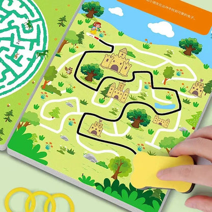 Reusable Concentration Maze Training Book for Kids childrensterritory