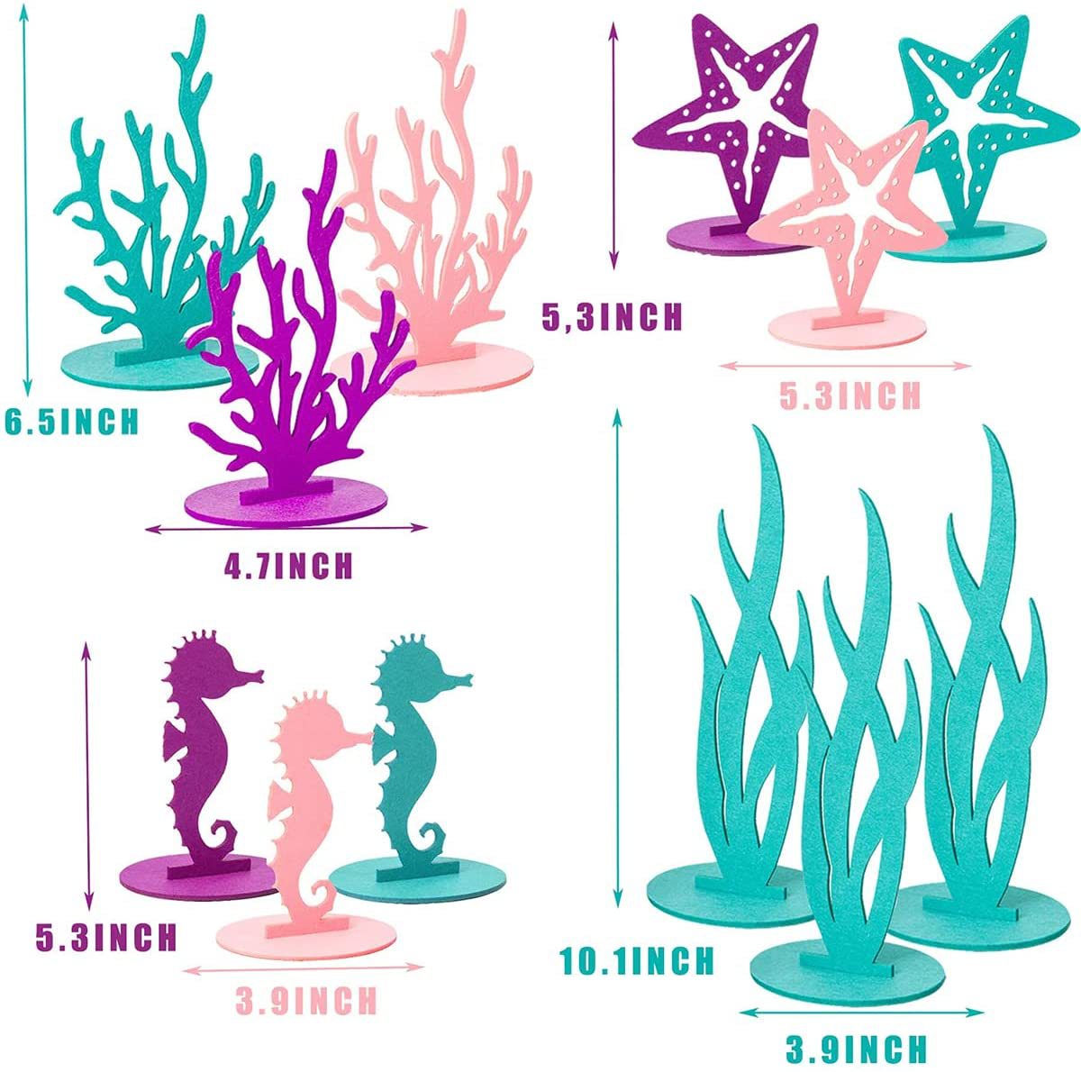 2pc Ocean Seagrass Coral Mermaid Tail for Party Decor childrensterritory