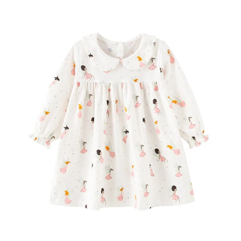 Kids Girls Long Sleeves Printed Princess Dresses childrensterritory
