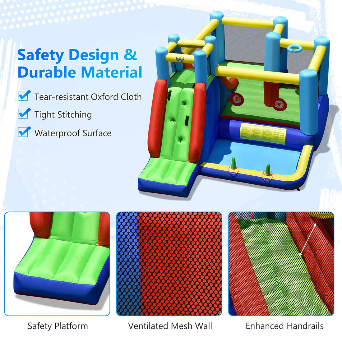 8-in-1 Kids Gaint Inflatable Bouncer W/ Slide (Without Blower) childrensterritory