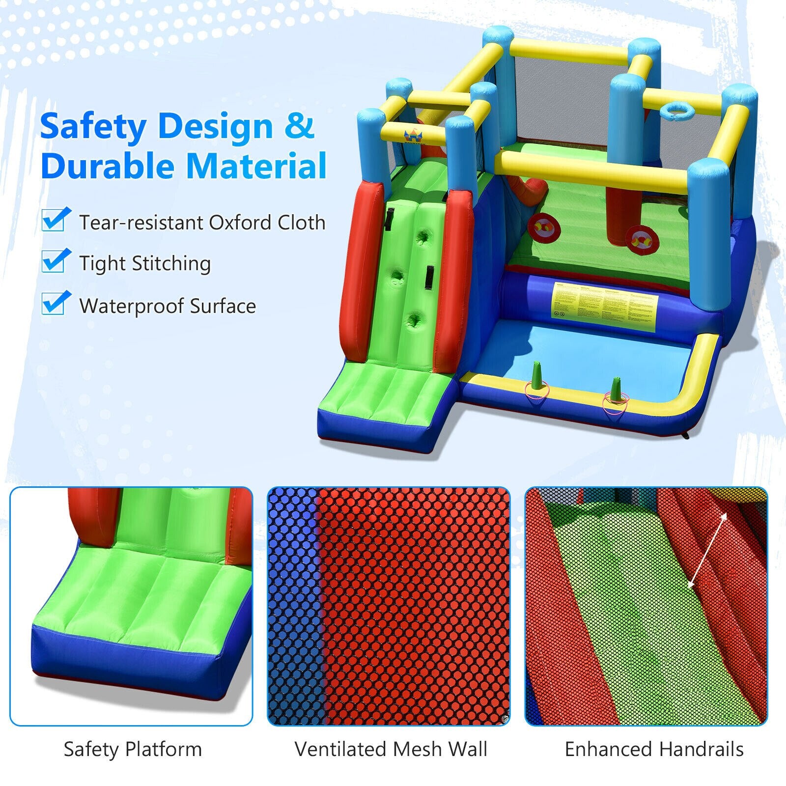 8-in-1 Kids Gaint Inflatable Bouncer W/ Slide (Without Blower) childrensterritory