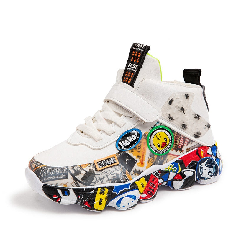 Cartoon Graffiti Pattern Sports Shoes for Kids Unisex childrensterritory