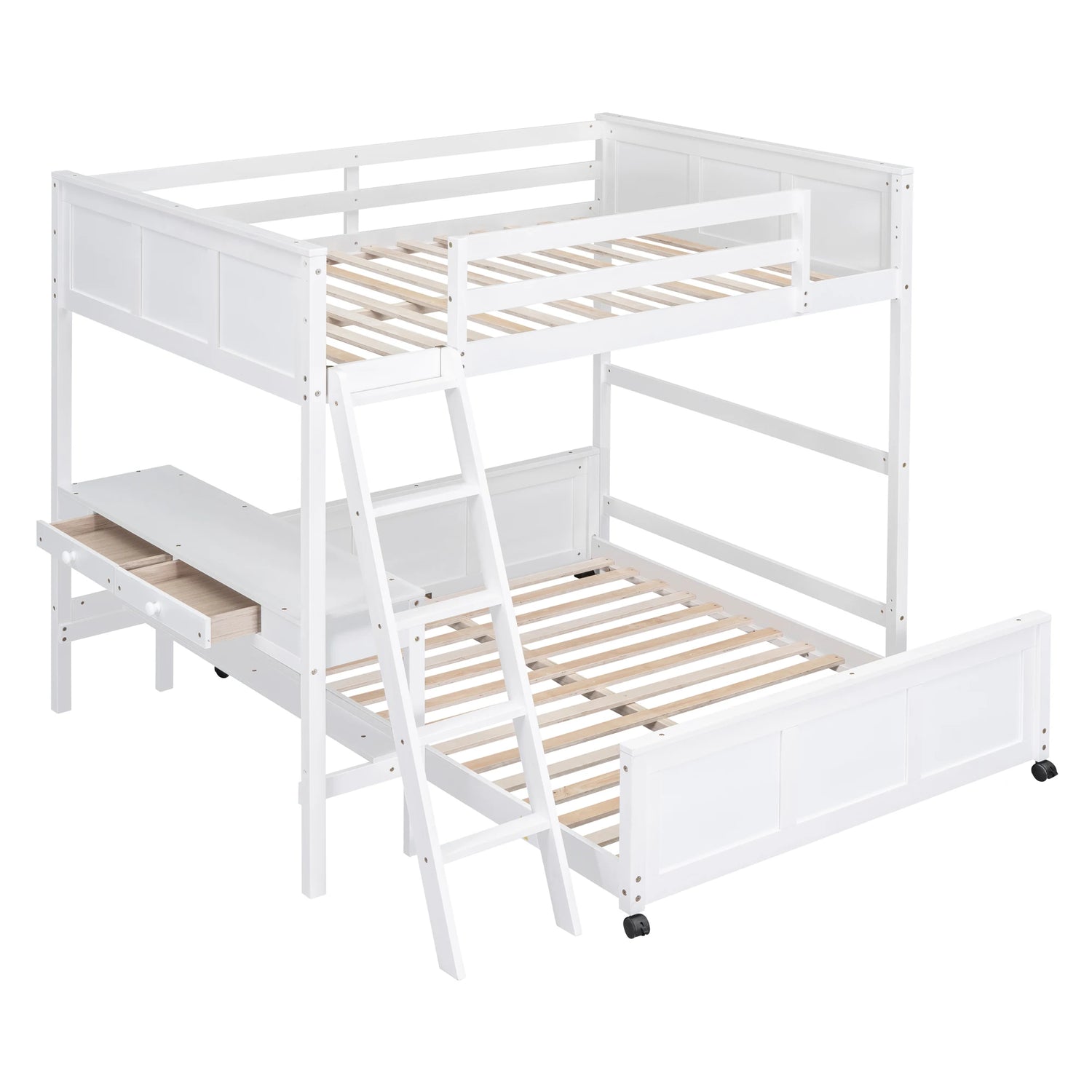 Parent-Child Bunk Bed with Desk and 2 Drawers childrensterritory
