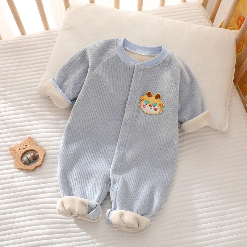 Baby Kids Cartoon Design Casual Warm Bodysuit