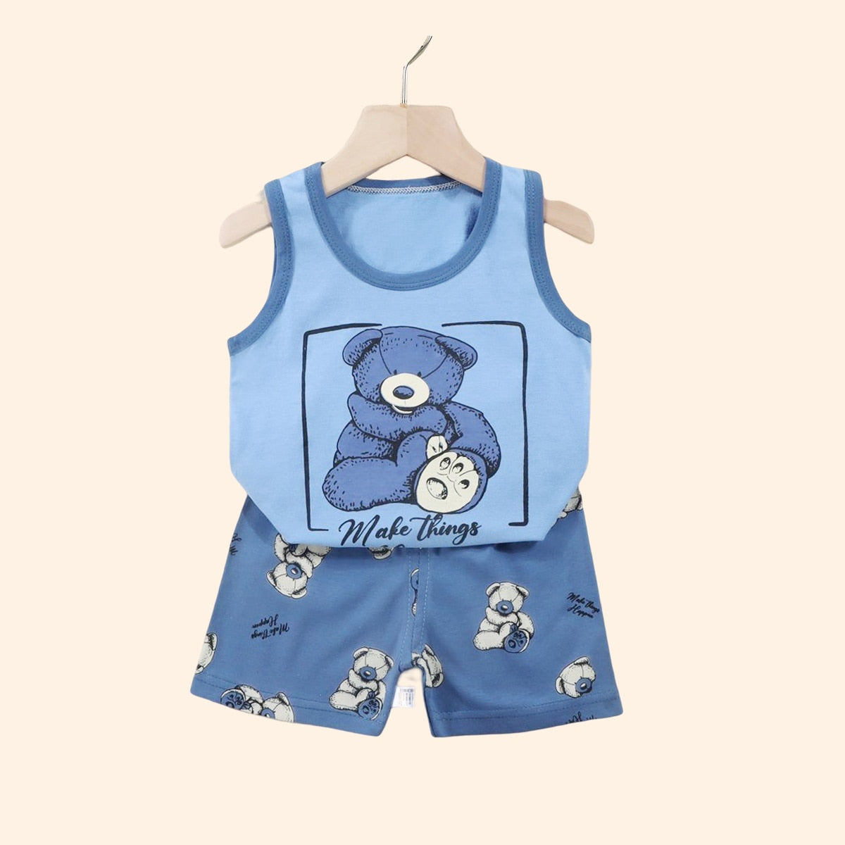 2PCS Cotton T-Shirts and Shorts Set for Toddler Boys Girls childrensterritory