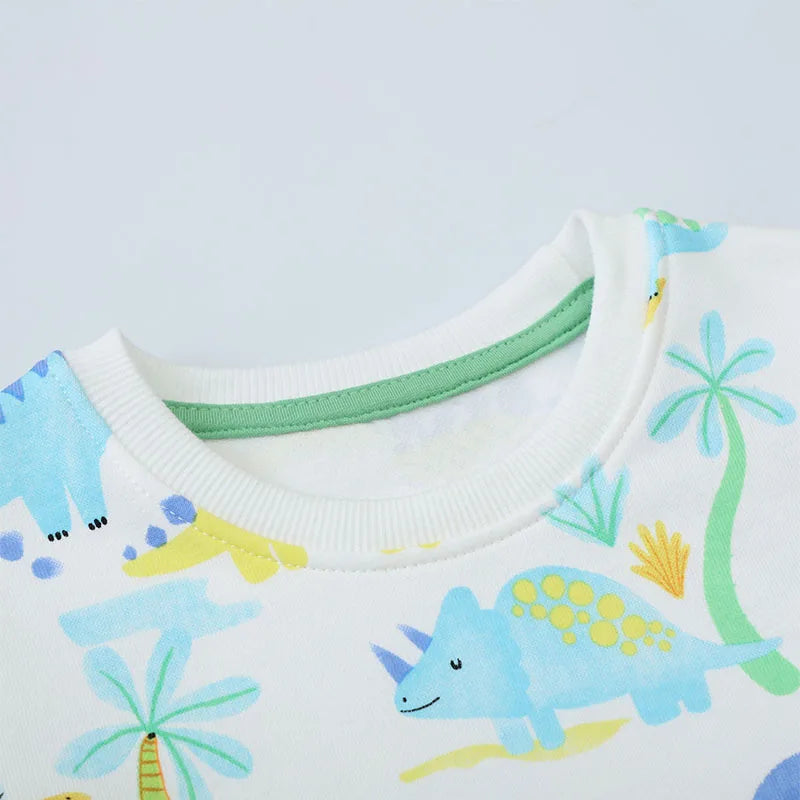 Kids Boys Cartoon Dinosaurs Print Cotton Sweatshirts childrensterritory