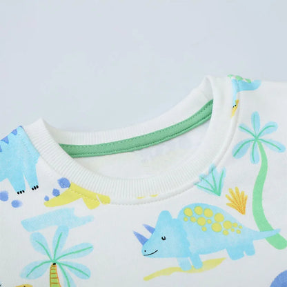 Kids Boys Cartoon Dinosaurs Print Cotton Sweatshirts childrensterritory