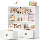 Kids Toy/Book Shelf with 7 Cubbies & 2 Rolling Drawers