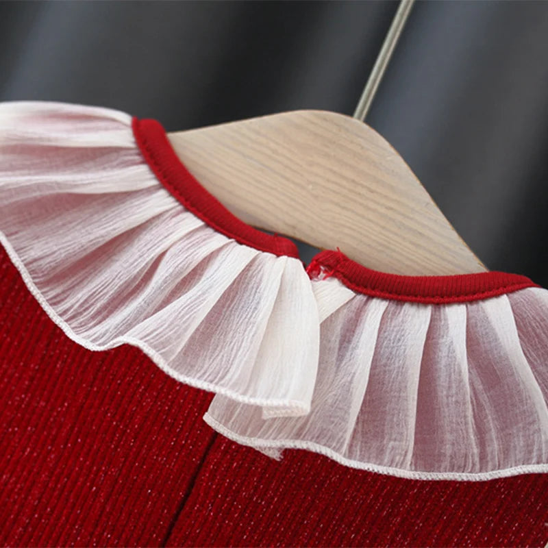 Baby Girls’ Elegant Long-Sleeve Winter Dresses