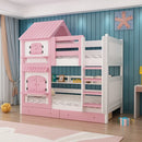 Kids Designer Wooden Bunk Bed Frame with Storage childrensterritory