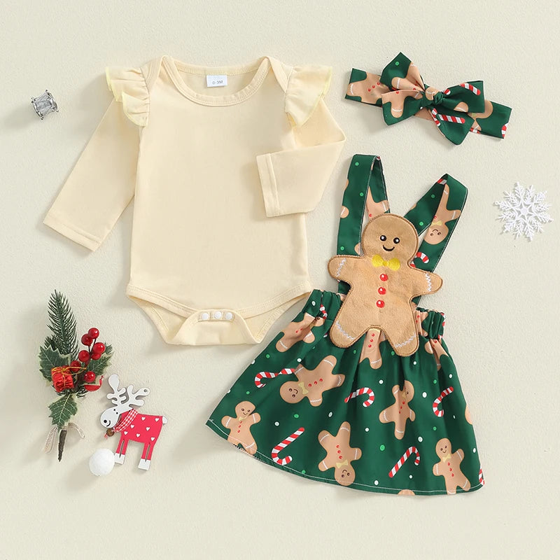 Baby Girls' Long-Sleeved Christmas Party Outfit
