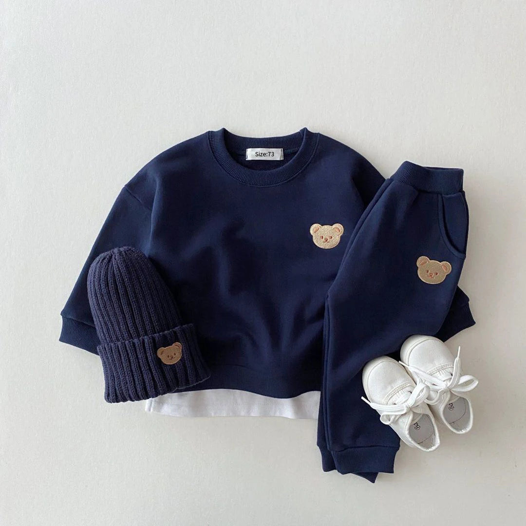 Bear Embroidery 2Pcs Boys Clothing Set