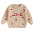 Baby Girl Heart Print Crew Neck Knitted Sweaters childrensterritory