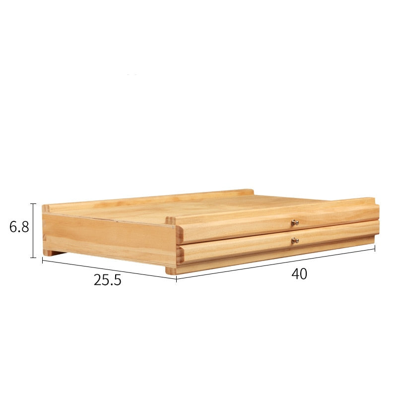 Multi-Layer Wooden Easel Box with Drawers for Stationery Storage childrensterritory
