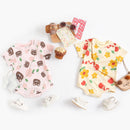 Baby Cartoon Print Short Sleeve Cotton Bodysuits childrensterritory