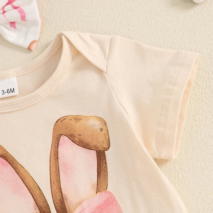 Baby Girl Bunny Print Easter Outfit Set childrensterritory