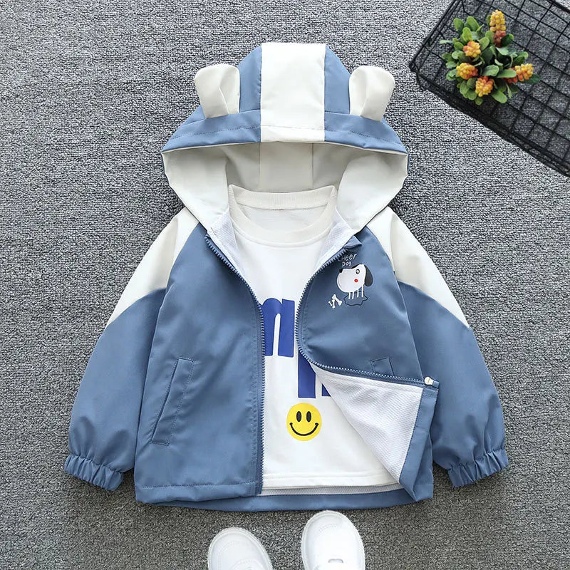 Boys' Cartoon Print Long-Sleeved Winter Jackets