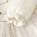 Kids Girls Elegant Warm Princess Party Dress with Small Bag childrensterritory