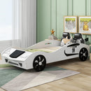 Race Car Design Twin Platform Bed with Backrest and Storage childrensterritory