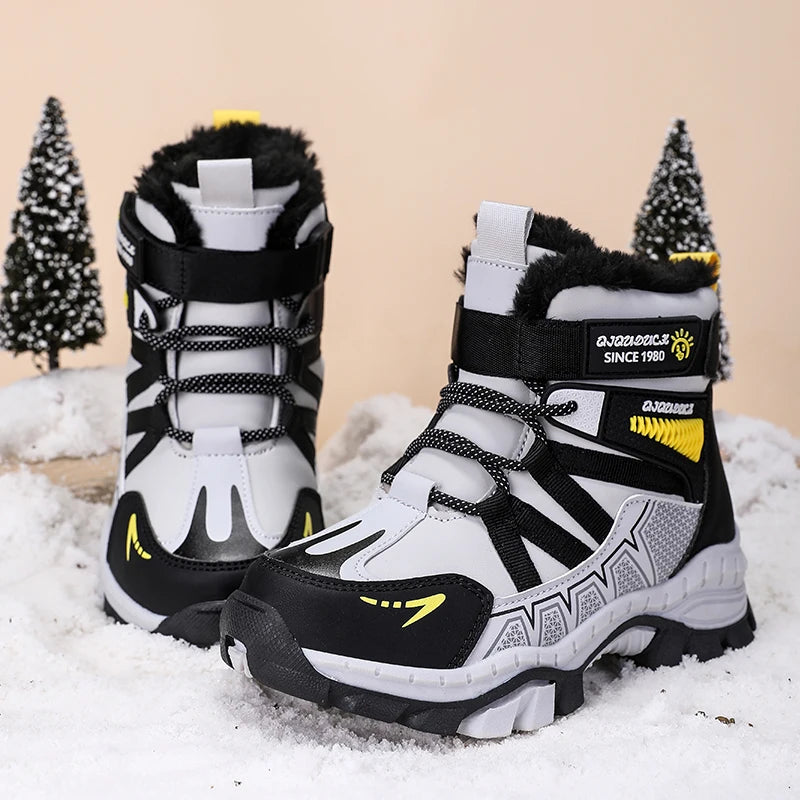 Anti-slip Kids Boys Ankle Boots with Motorcycle Hook and Loop