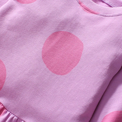 Girls Long Sleeves Bees Cartoon Print Casual Dresses childrensterritory