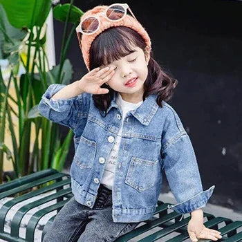 Sweet Little Girls Princess Denim Jacket for Spring Autumn childrensterritory