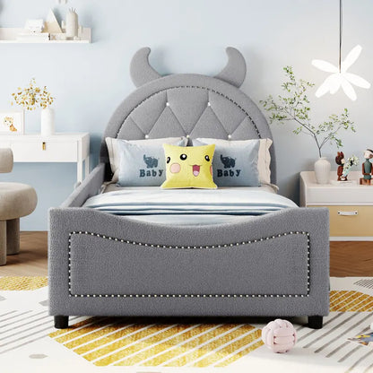 Daybed with Upholstery and A Padded Headboard for Bedroom childrensterritory