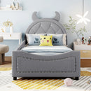 Daybed with Upholstery and A Padded Headboard for Bedroom childrensterritory