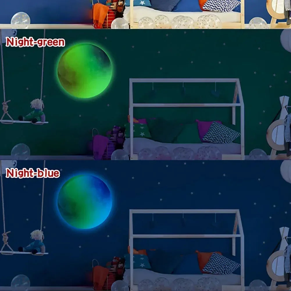 Luminous Colorful Moon Wall Stickers For Kids Bedroom childrensterritory