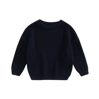 Baby Boys Girls Solid Color Long Sleeve Knit Sweaters childrensterritory