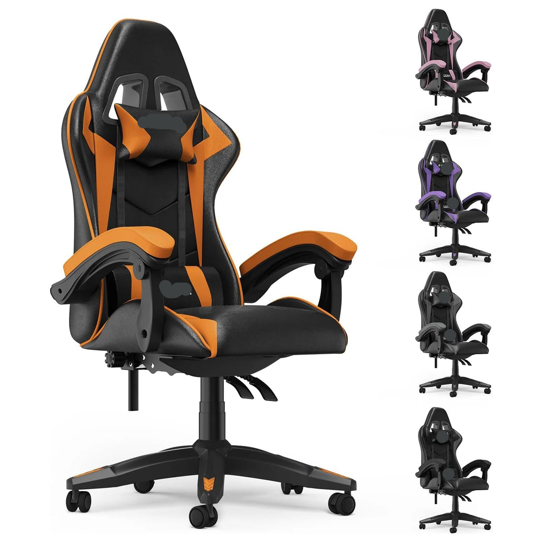 PU Leather Gaming Chair with Headrest and Lumbar Support childrensterritory
