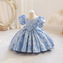 Elegant Flower Printing All Over Puffy Sleeveless Princess Dress