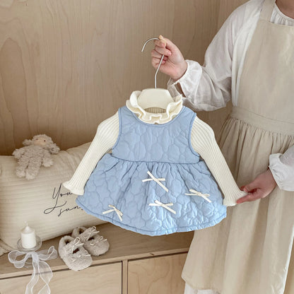Baby Girls’ Elegant Sleeveless Winter Dress