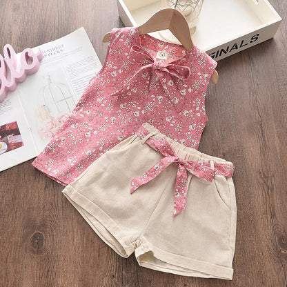 Little Girls Sleeveless Vest &amp; Shorts 2Pcs/Sets for Summer childrensterritory