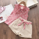 Little Girls Sleeveless Vest & Shorts 2Pcs/Sets for Summer childrensterritory