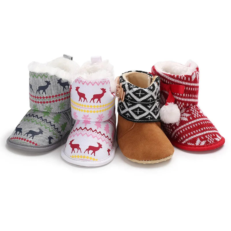 Baby Boys Girls Fluffy Fleeceed Warm Winter Boots