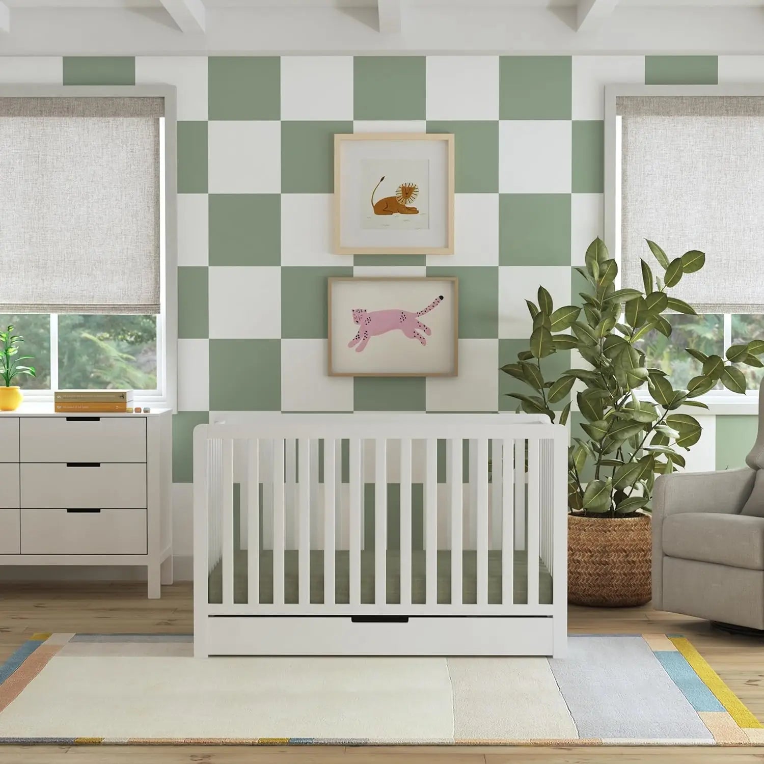 White, 4-in-1 Convertible Crib with Trundle Drawer childrensterritory