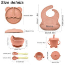 Personalized 6Pcs Toddler Feeding Suction Bowl Silicone Plates Set childrensterritory