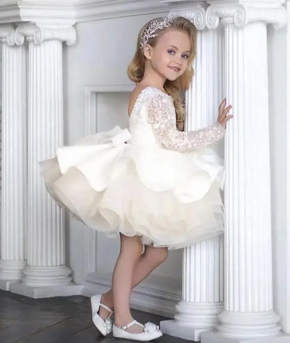 Little Girls Vintage Tulle Long Sleeve Princess Party Dresses childrensterritory