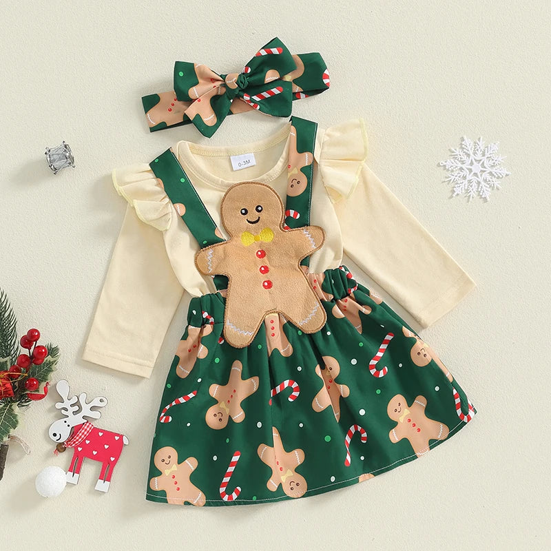 Baby Girls' Long-Sleeved Christmas Party Outfit