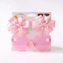 Girls Hair Bows And Colorful Heart Sun Glasses