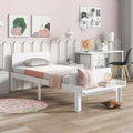 Easy-to-Assemble Twin Bed with Footboard Bench for Kids childrensterritory