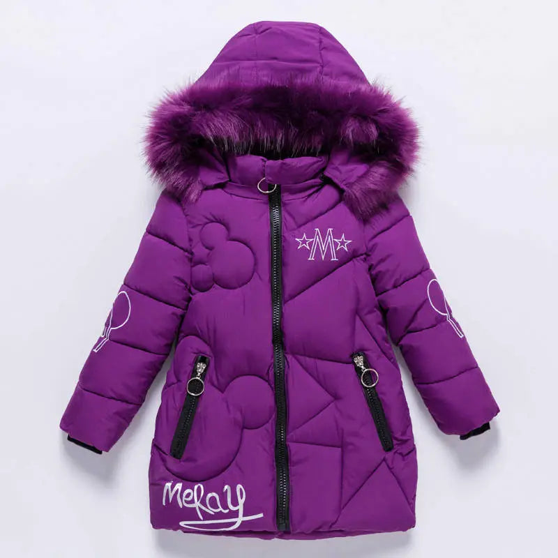 Kids Girls Winter Thick Hooded Parka Jackets childrensterritory