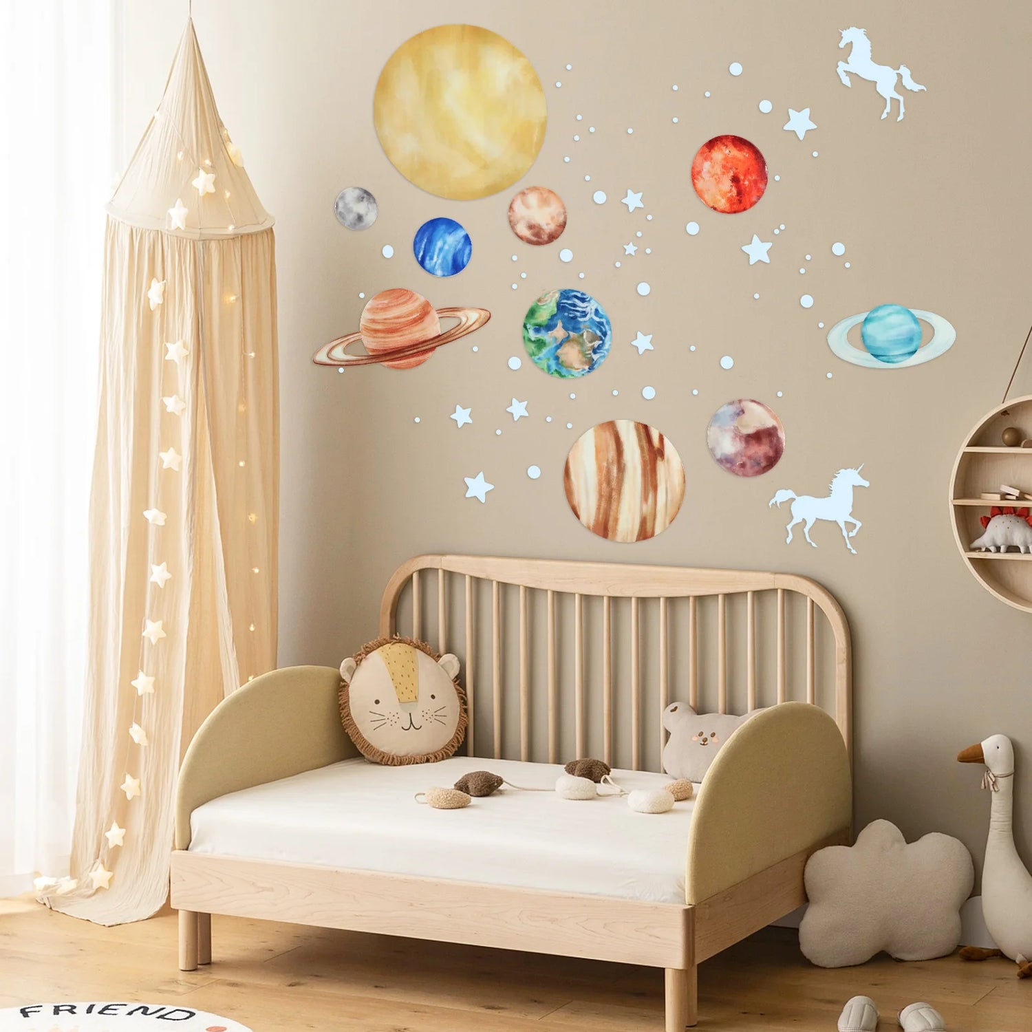 3D Luminous Planets Wall Decals for Ceiling/Wall childrensterritory